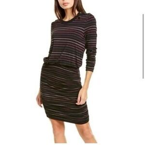 Veronica Beard Marcy Ruched Mini Dress in Fuschia Multi sz 2XL NWT
